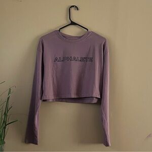 Alphalete Women's Mauve Long Sleeve Crop Top